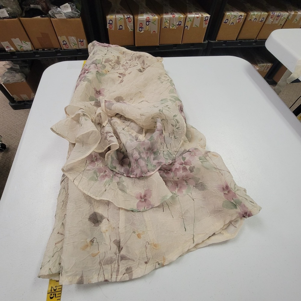 R&M Richard Womens Long Sleeve Flutter Sleeve Fairy Top Size 24W Sheer Floral - Picture 6 of 8
